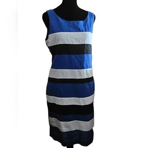 Banana Republic Striped Linen Sheath Dress Size 8 Vintage 80s 90s